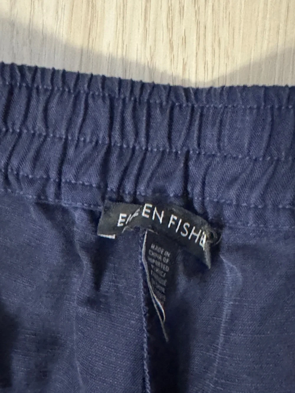 AS IS MISSING BUTTON Eileen Fisher Linen Blend Walking Shorts ELASTIC WAIST S - Picture 2 of 6